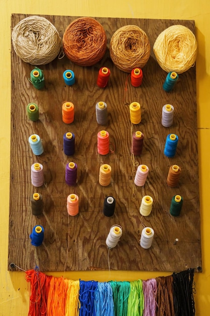 Próbki haftów i nici